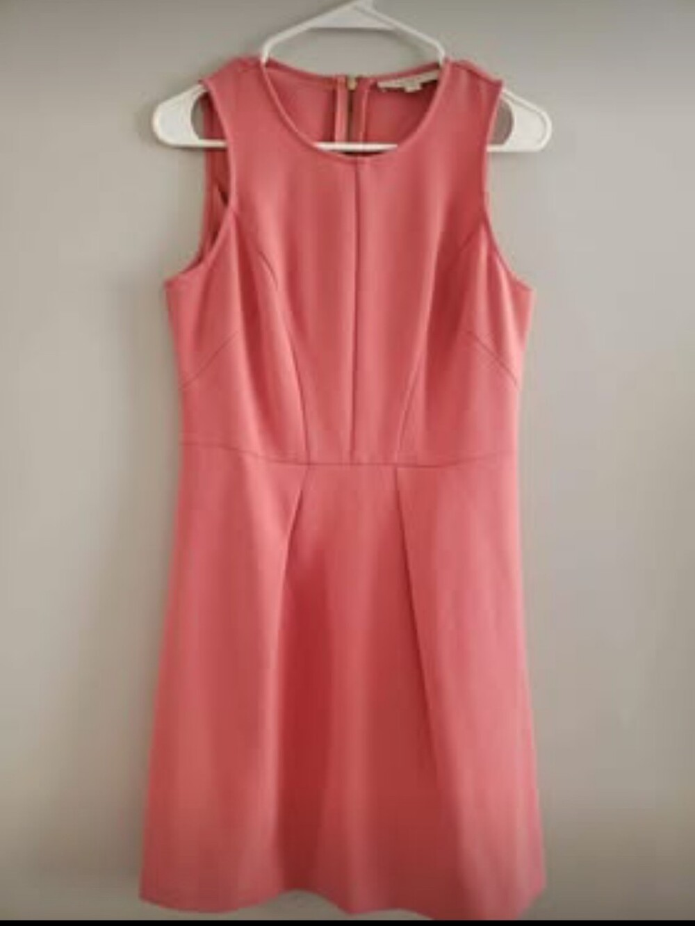 LOFT Coral Sleeveless Midi A-Line Dress